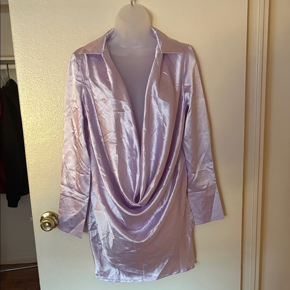 Lavender Satin Blouse